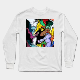 Dripping Paint Dot Artwork Long Sleeve T-Shirt